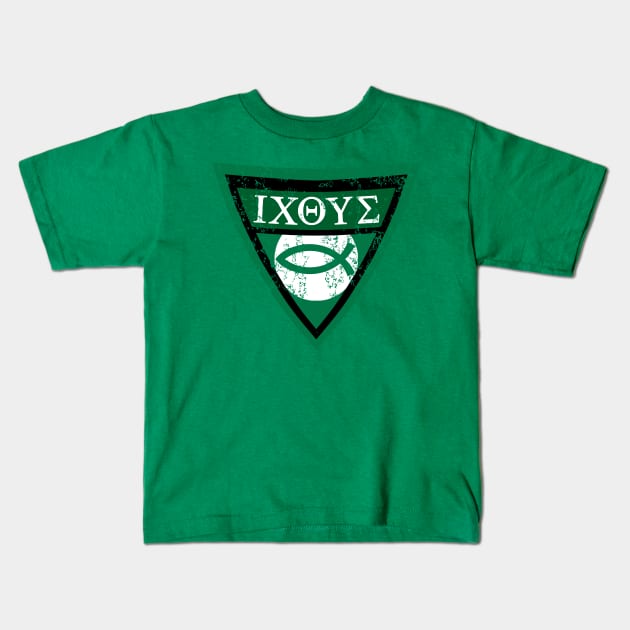 Ichthys Shield Version 5 Kids T-Shirt by J. Rufus T-Shirtery